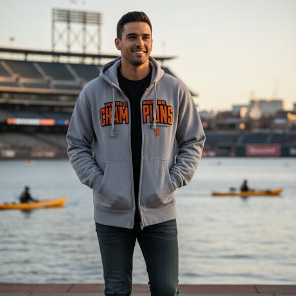 SF Giants World Series Champions Full Zip Hoodie Sweatshirt 2010/2012/2014 XL - Picture 1 of 7